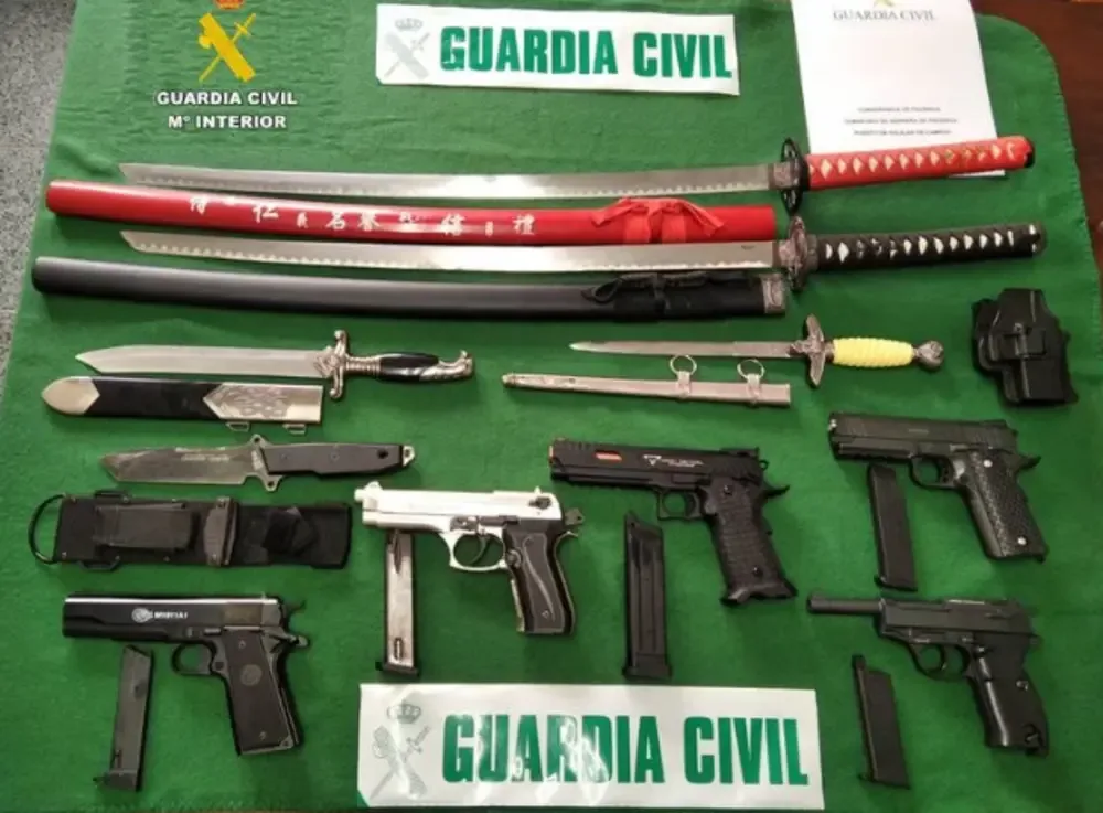 Un arsenal escondido en Palencia descubierto en un intervención por violencia machista