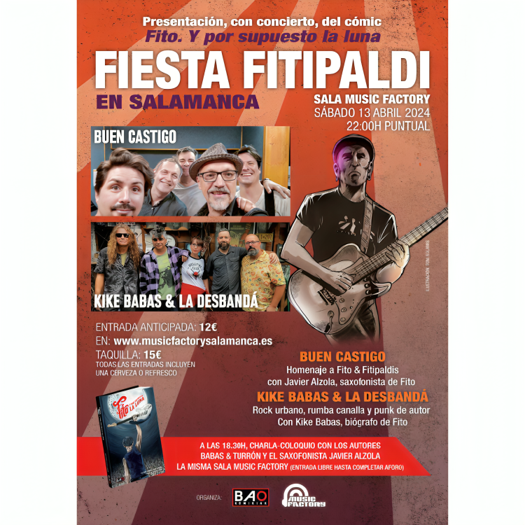 Fiesta Fitipaldi en Salamanca: Presentación de libro y conciertos en homenaje a Fito Cabrales