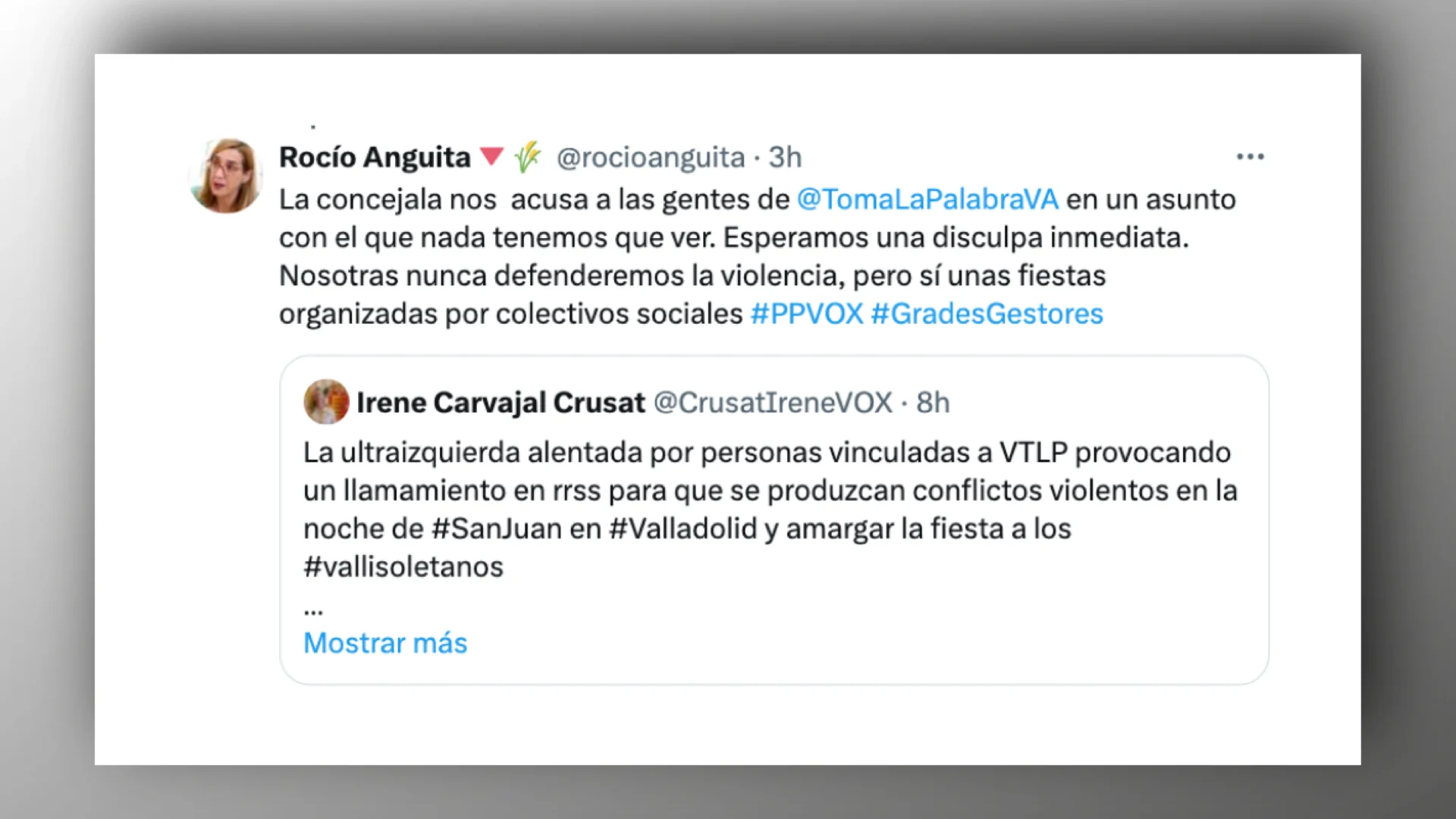 VTLP denuncia las acusaciones de Irene Carvajal vinculando al partido con llamadas a la violencia y exige una disculpa inmediata