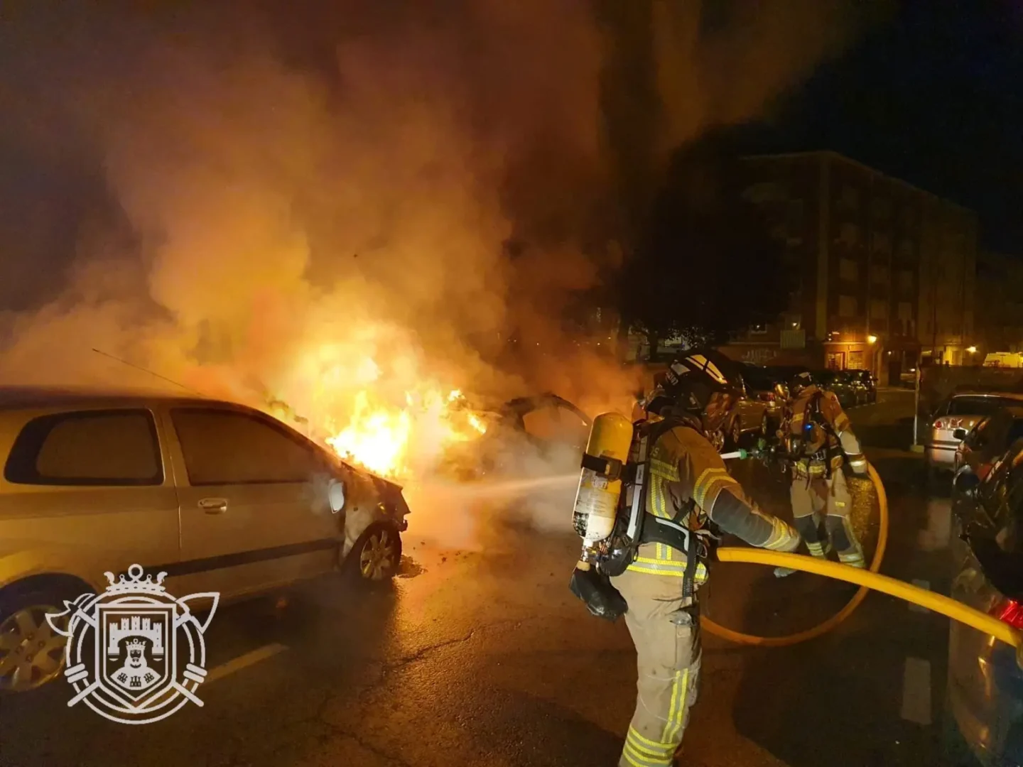 Calle Calvario Burgos, Incendio Vehículos