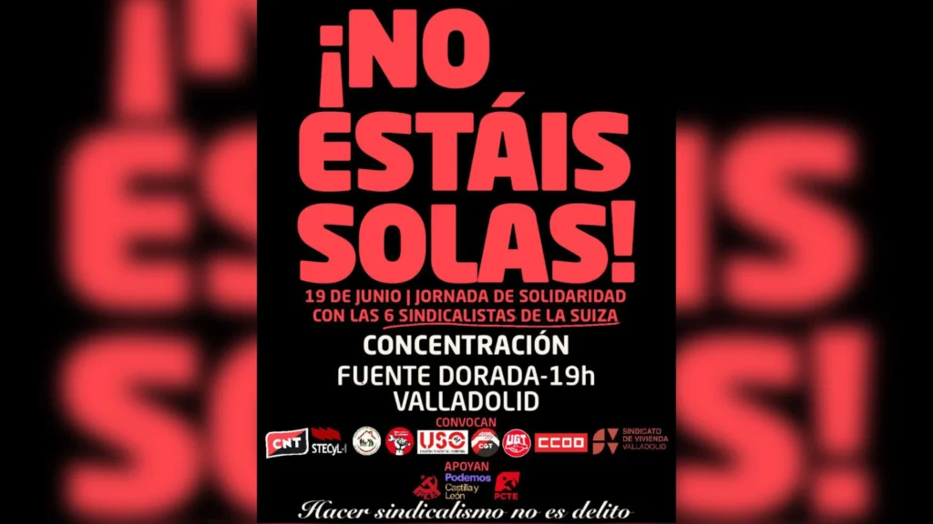 Concentración en Valladolid por el encarcelamiento de 'las Seis de La Suiza'